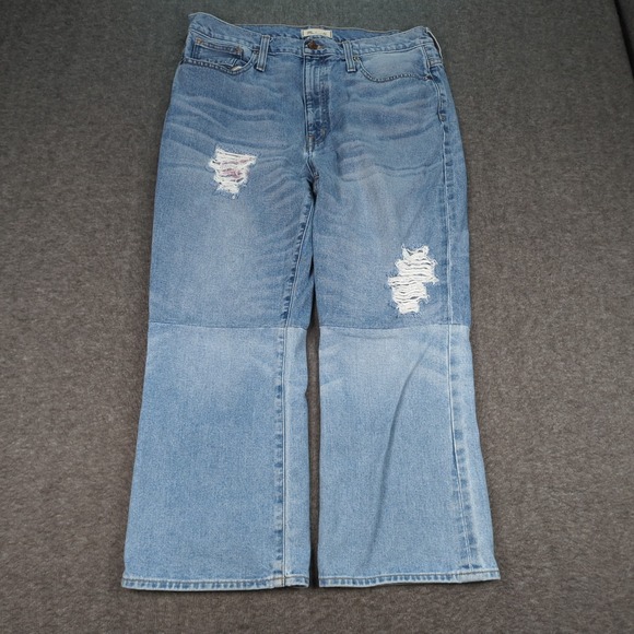 Madewell Denim - Madewell Jeans Womens 31 Blue Retro Crop Boot Cut High Rise Western Cowgirl